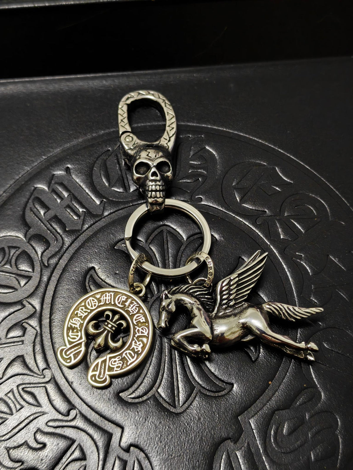 Chrome Hearts Round Lettered Pegasus Keychain - album image 1