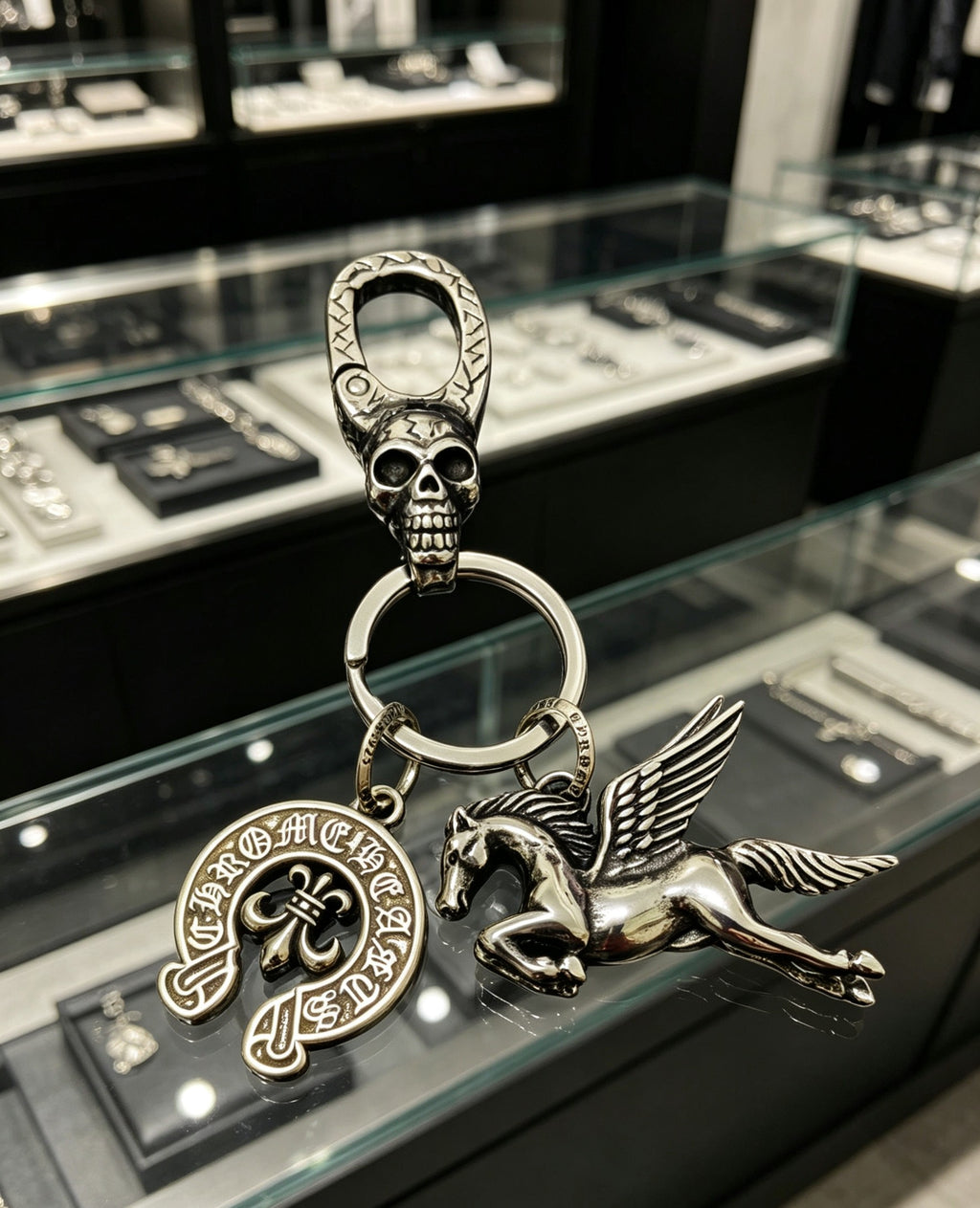 Chrome Hearts Round Lettered Pegasus Keychain - album image 3