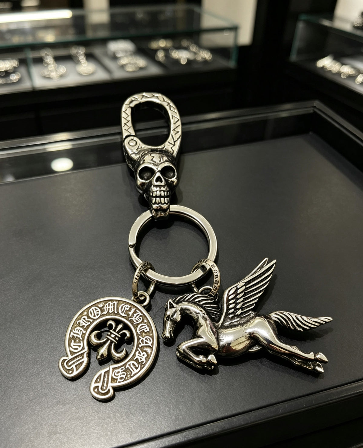 Chrome Hearts Round Lettered Pegasus Keychain - album image 2
