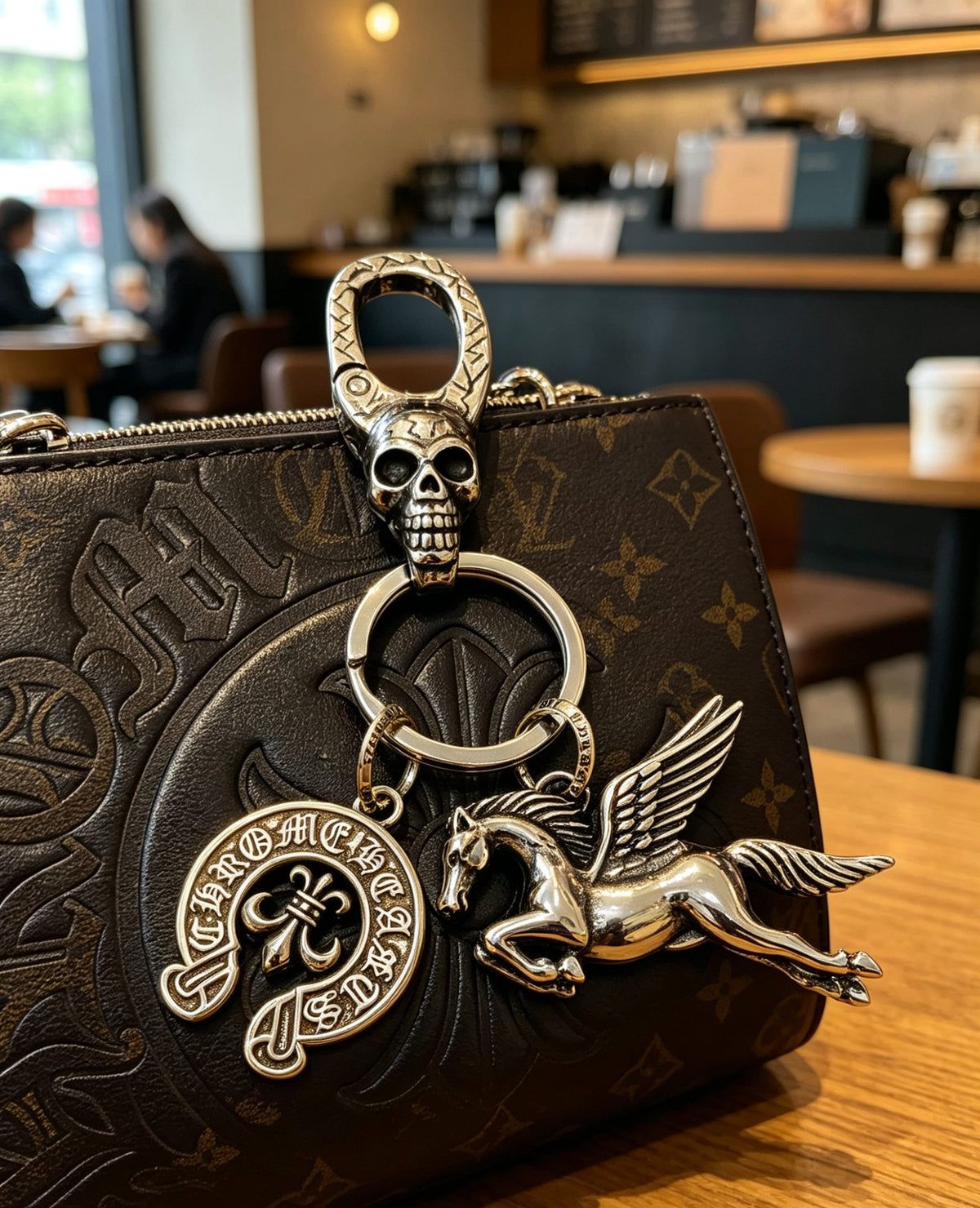 Chrome Hearts Round Lettered Pegasus Keychain - album image 6