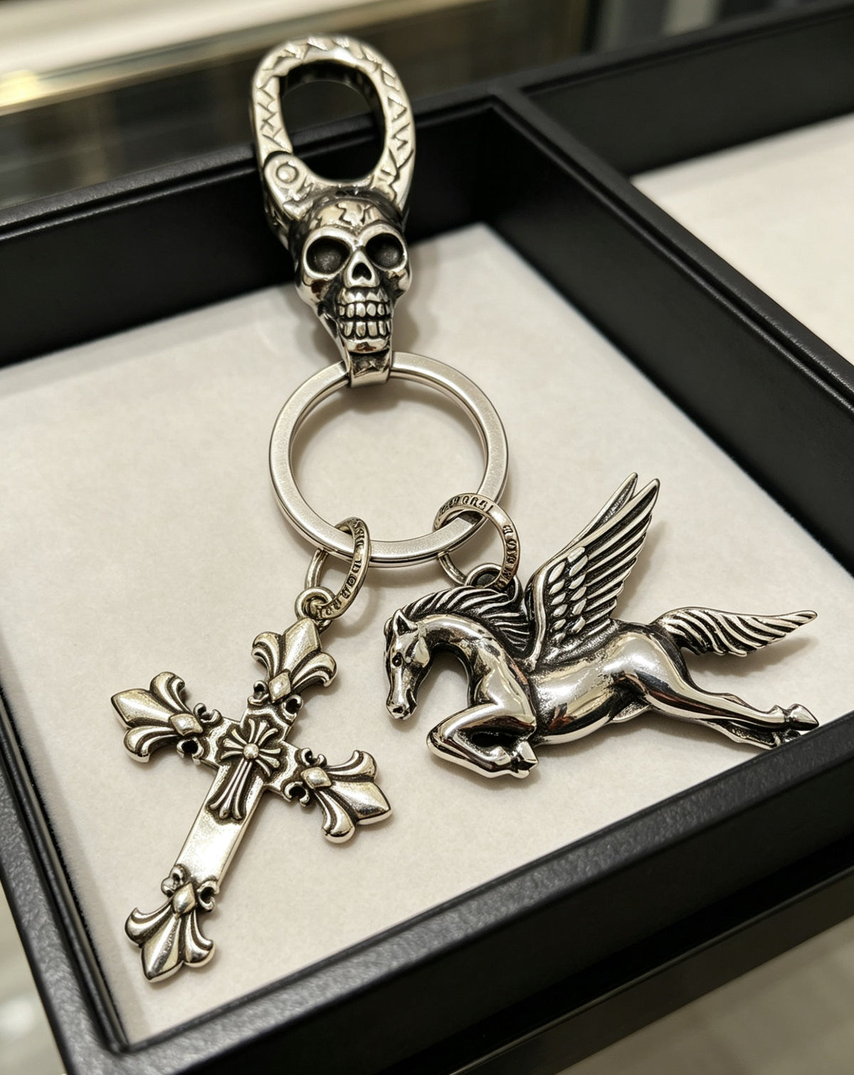 Chrome Hearts Ornate Fleur Pegasus Key Ring - album image 3