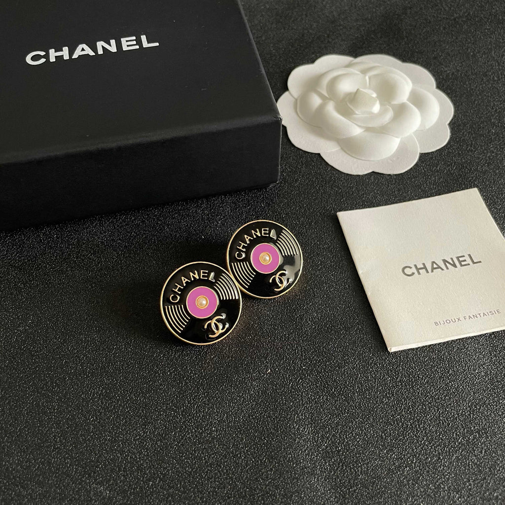 Chanel Interlocking C Letter Stud Earrings - album image 6