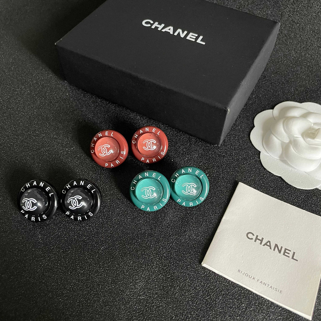 Chanel Interlocking C Letter Stud Earrings - album image 5