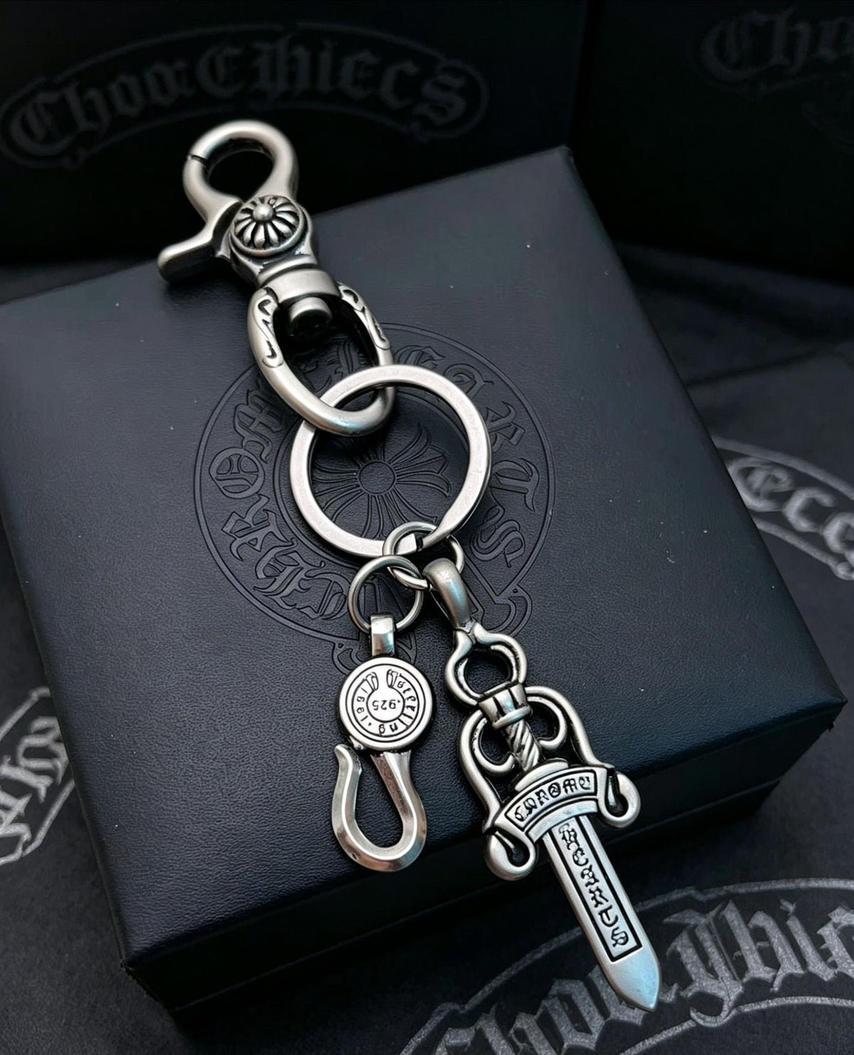 Chrome Hearts Dagger and Tag Clip Keychain - album image 1