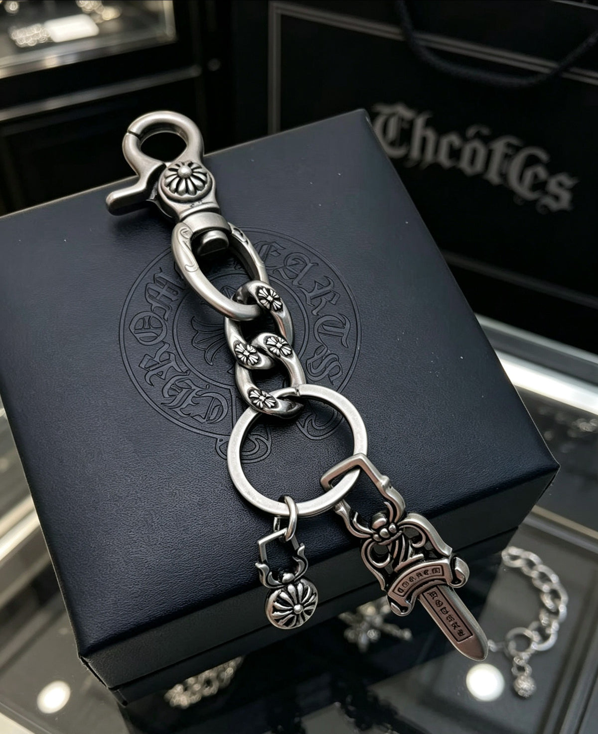 Chrome Hearts Long Dagger Ring Keychain - album image 1