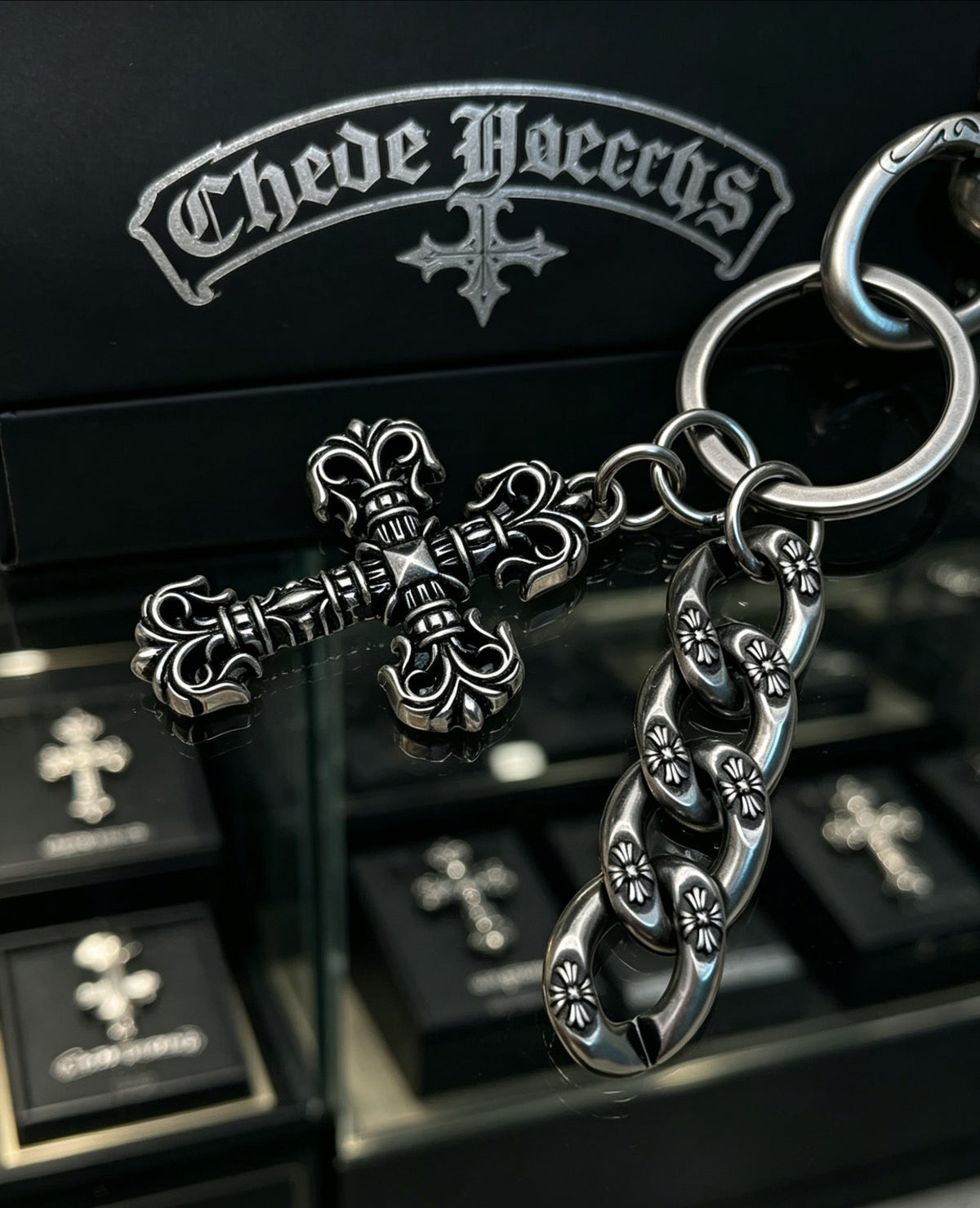 Chrome Hearts Cross Key Pendant Antiqued Chain Belt - album image 5