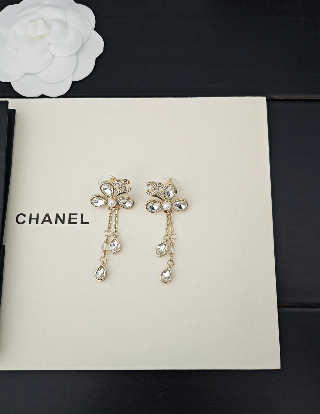 Chanel Tassel Crystal Accent Earrings - album image 4