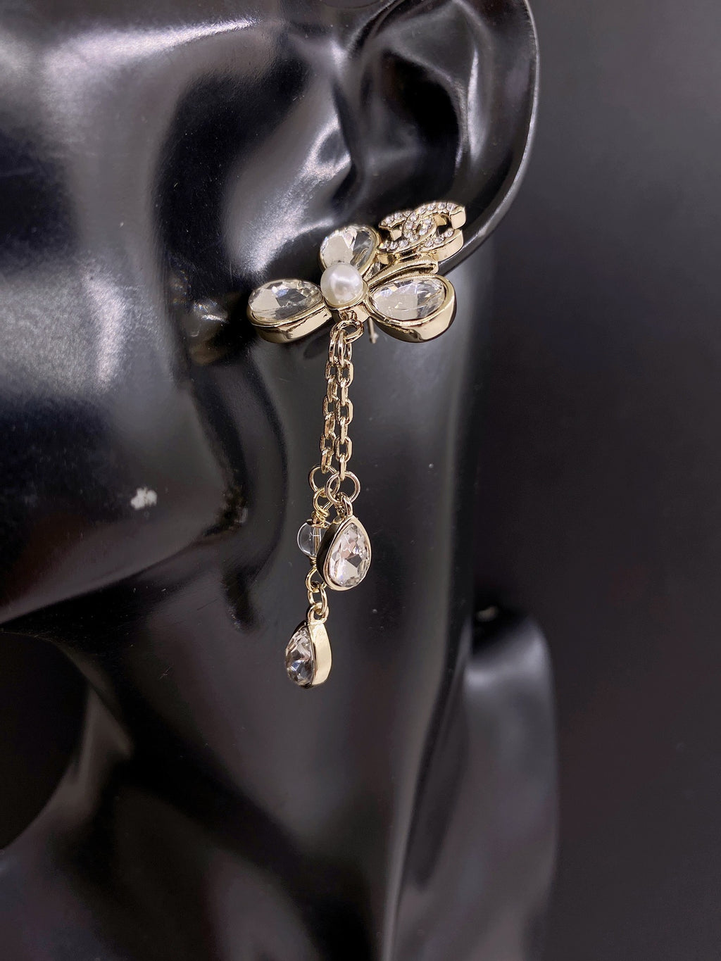 Chanel Tassel Crystal Accent Earrings - album image 2