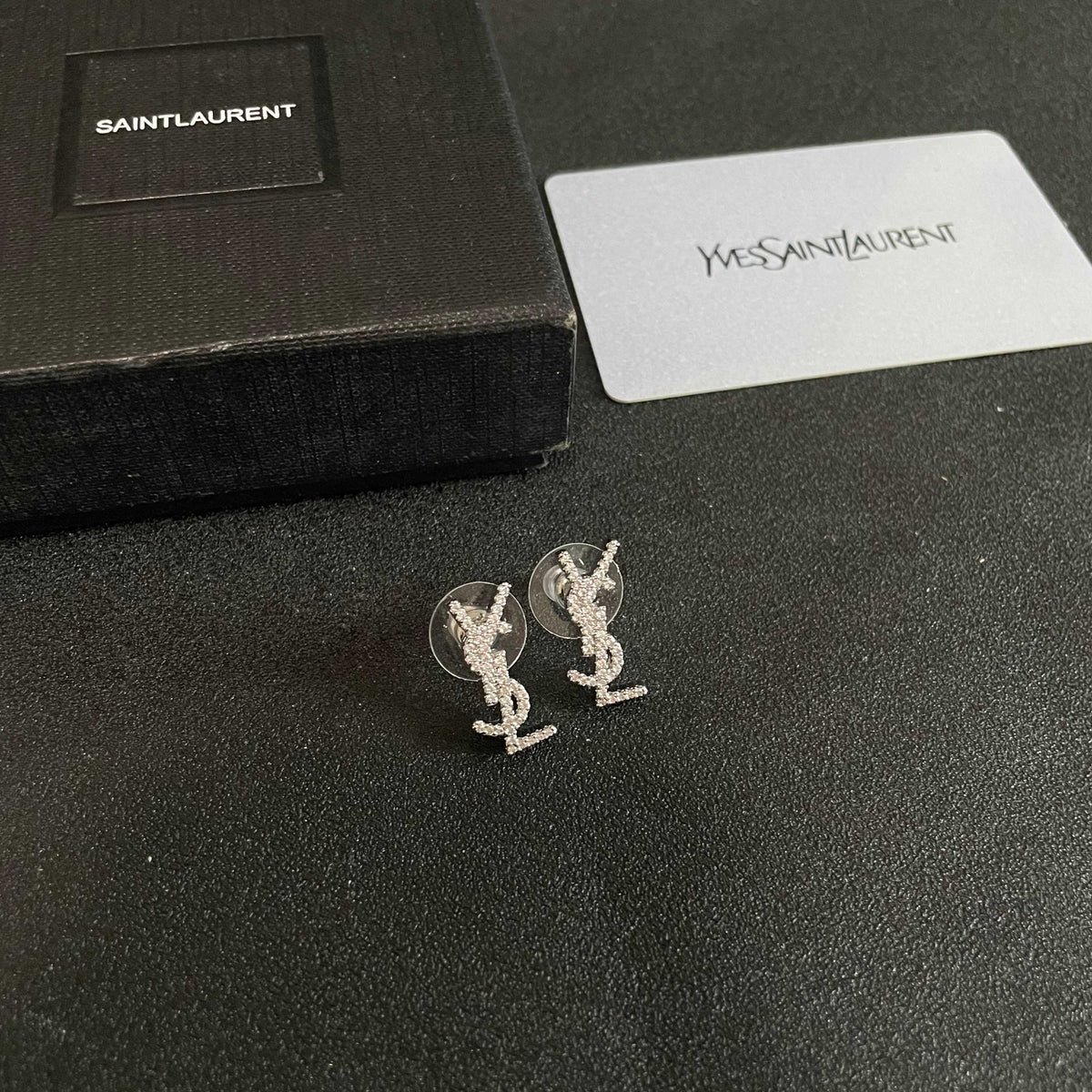 Saint Laurent Gold-Tone Mini Monogram Stud Earrings - album image 5