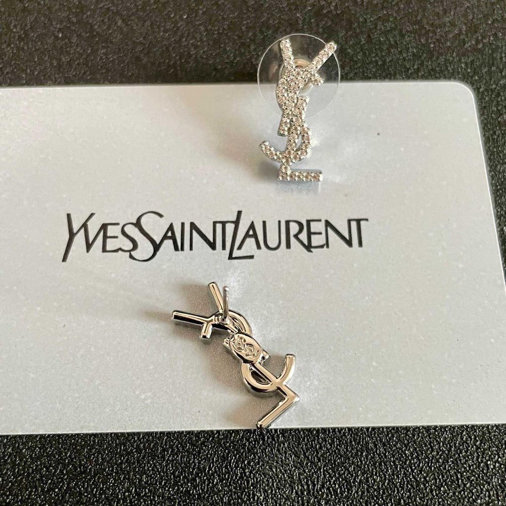 Saint Laurent Gold-Tone Mini Monogram Stud Earrings - album image 6