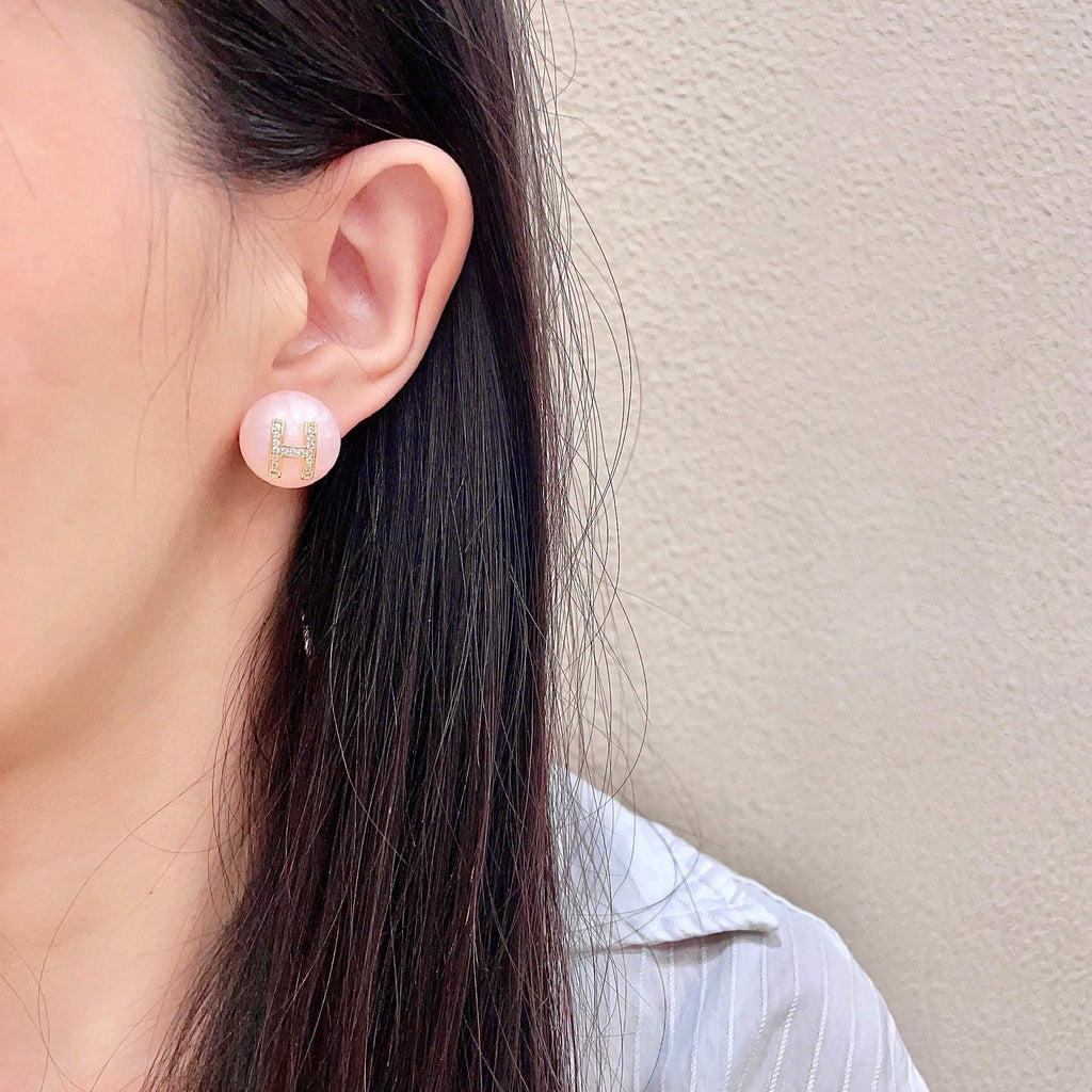 Hermès White Round Stud Earrings - album image 3