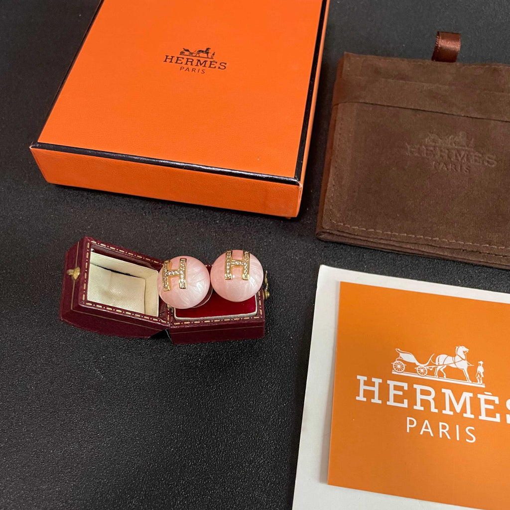 Hermès White Round Stud Earrings - album image 5