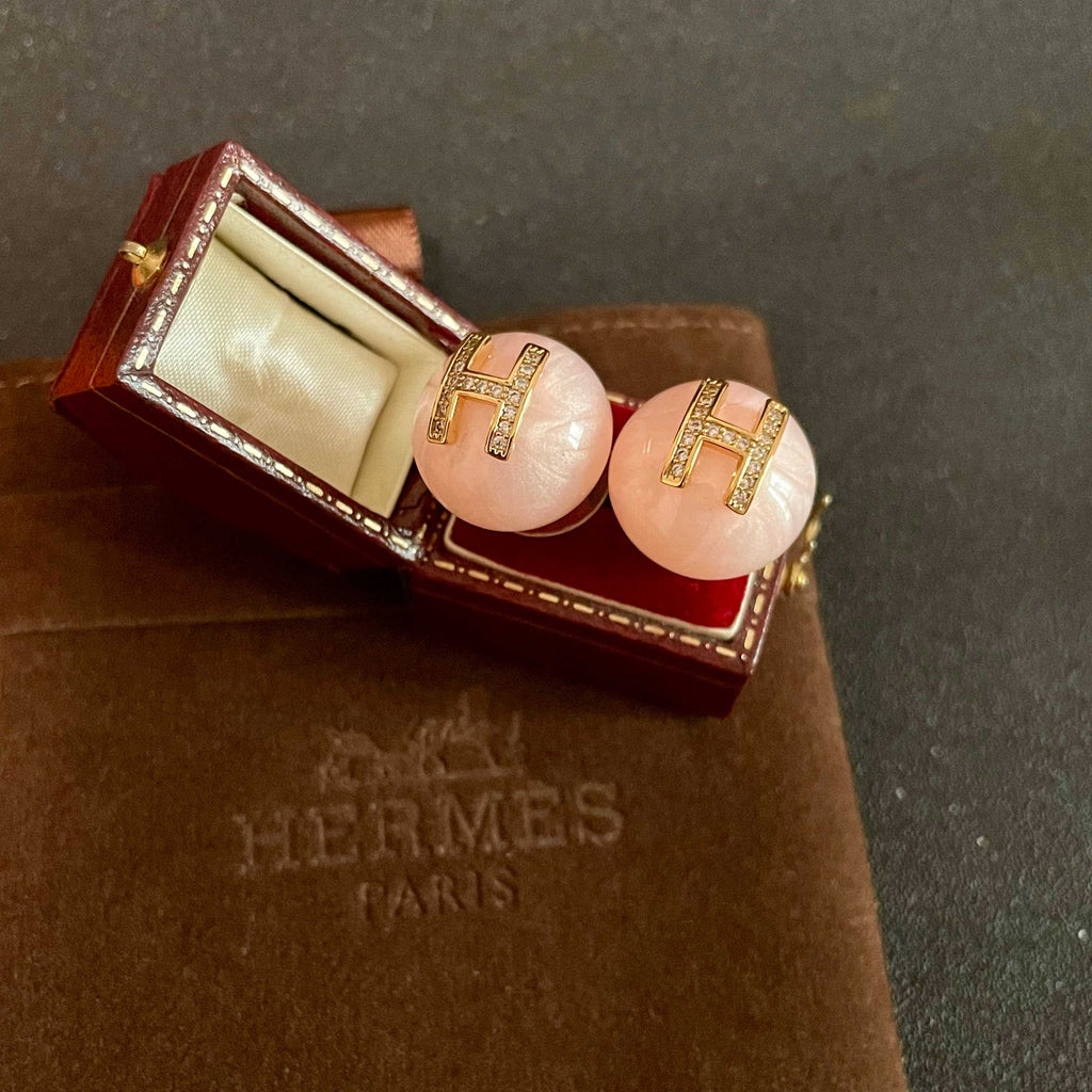 Hermès White Round Stud Earrings - album image 8