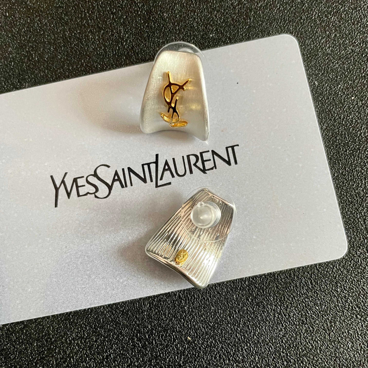 Saint Laurent Silver-Tone Pyramid Stud Earrings - album image 7