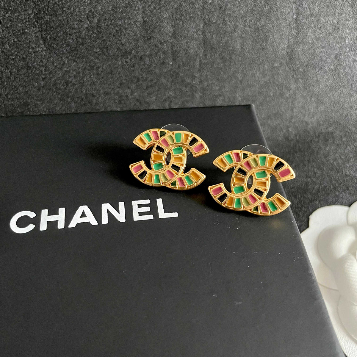 Chanel Interlocking C Stud Earrings - album image 9