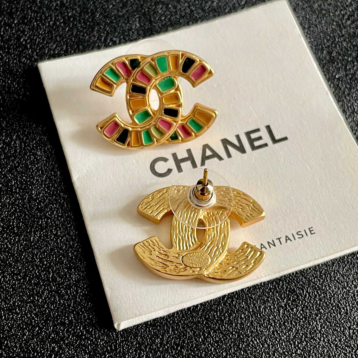 Chanel Interlocking C Stud Earrings - album image 7