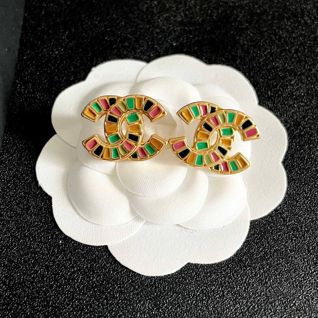 Chanel Interlocking C Stud Earrings - album image 8