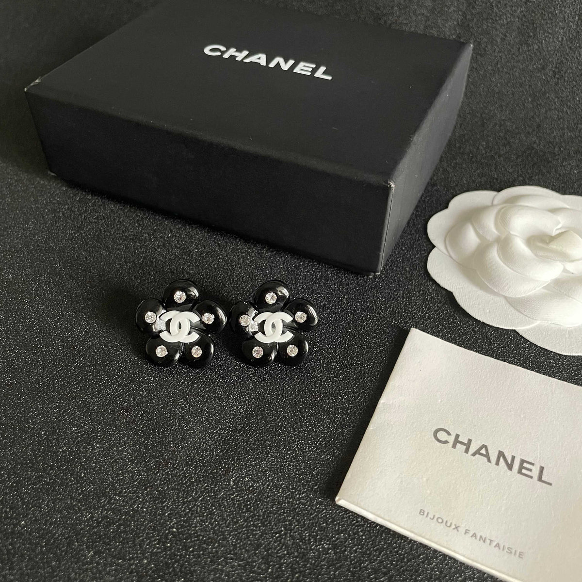 Chanel Interlocking C Camellia Stud Earrings - album image 5