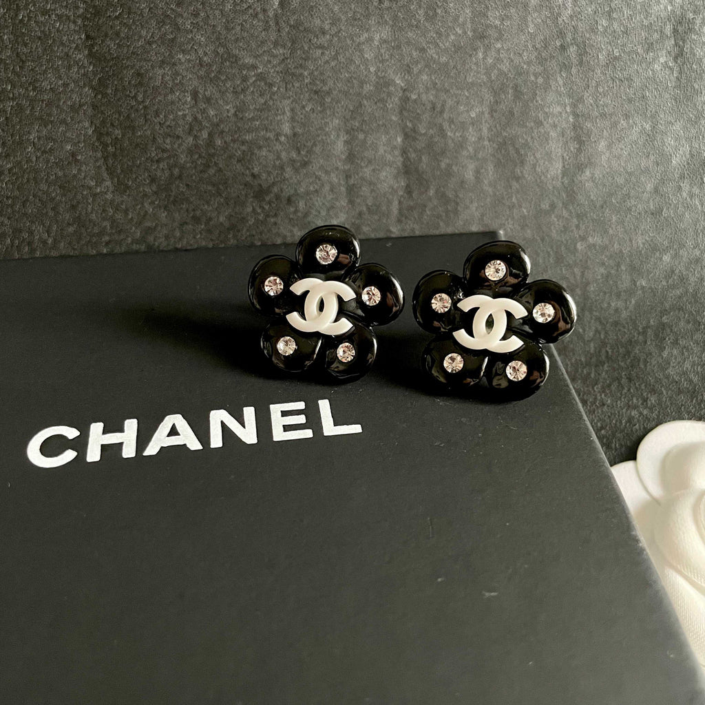 Chanel Interlocking C Camellia Stud Earrings - album image 9