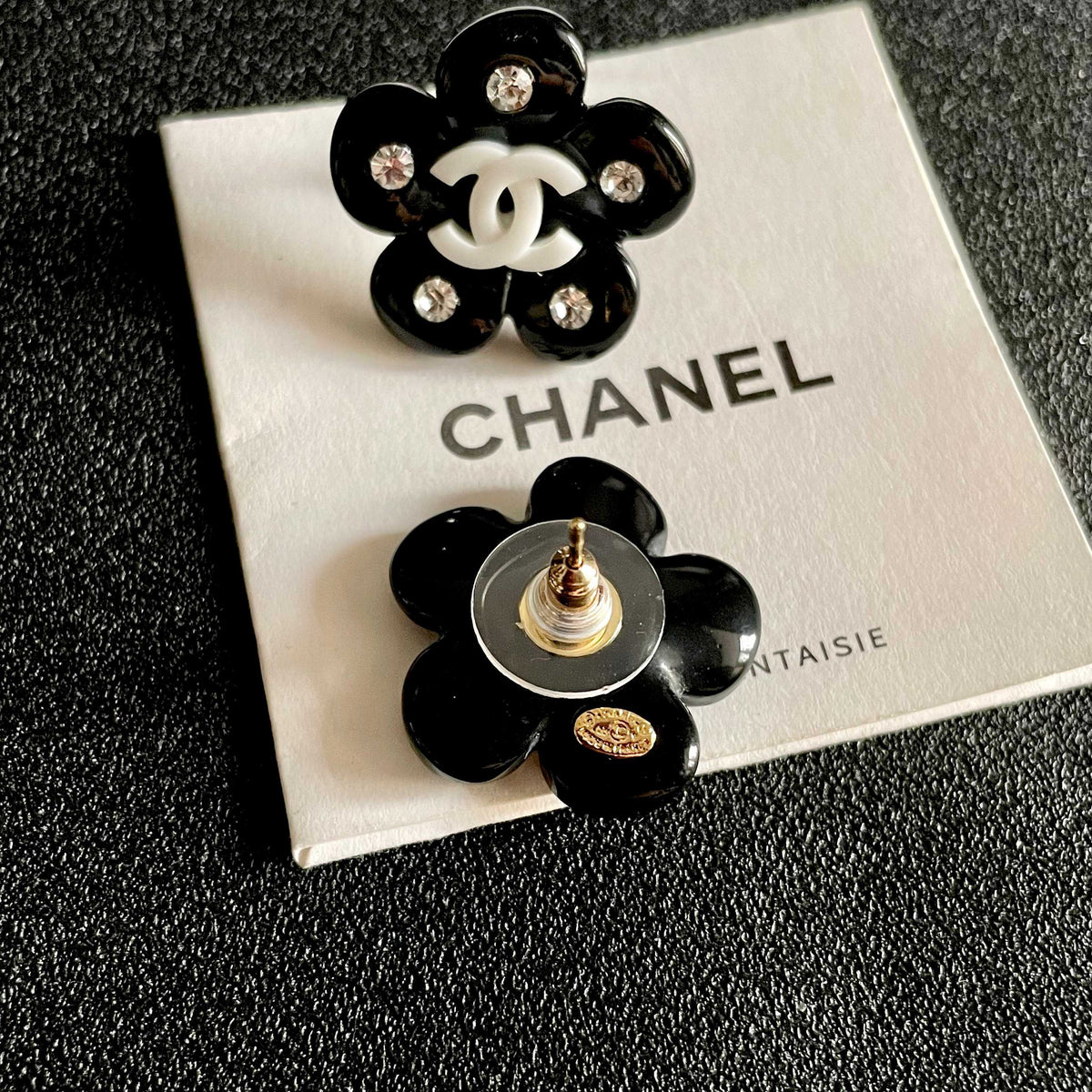 Chanel Interlocking C Camellia Stud Earrings - album image 7