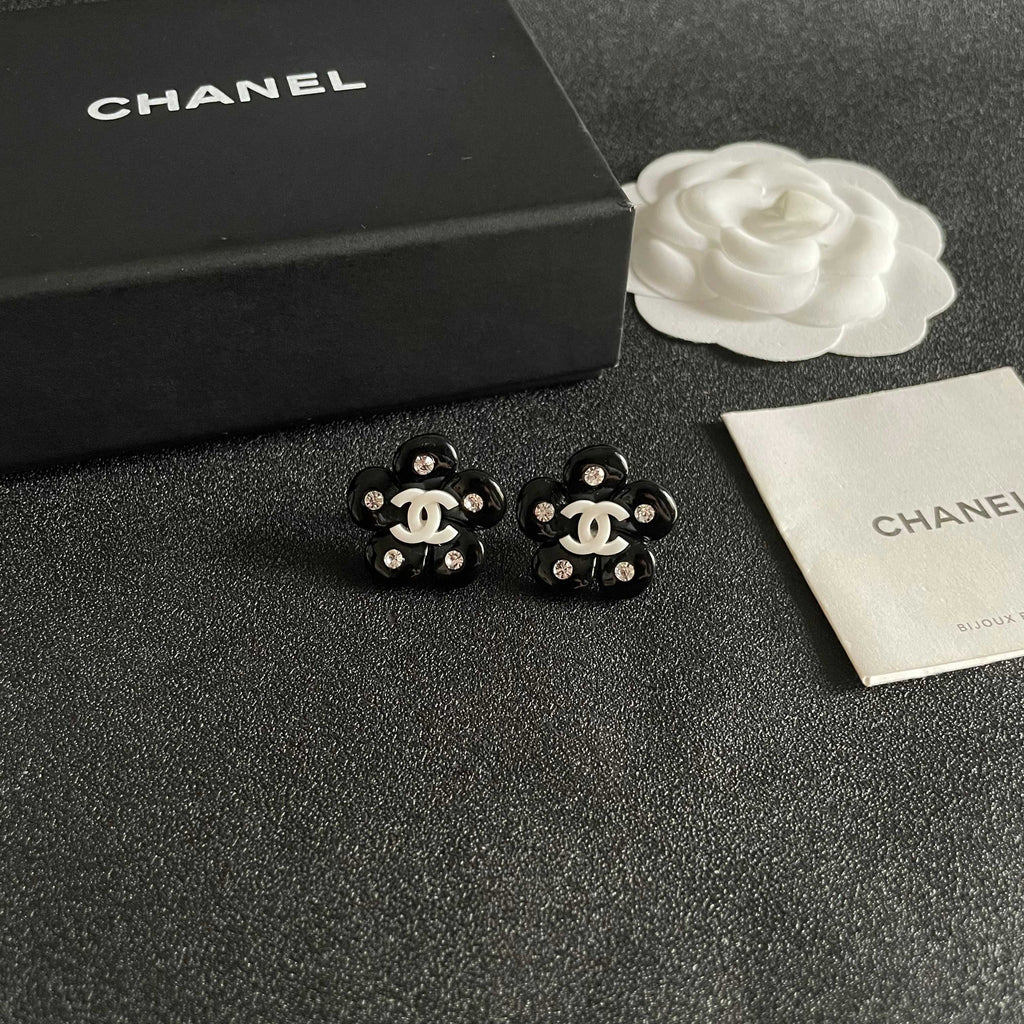 Chanel Interlocking C Camellia Stud Earrings - album image 6