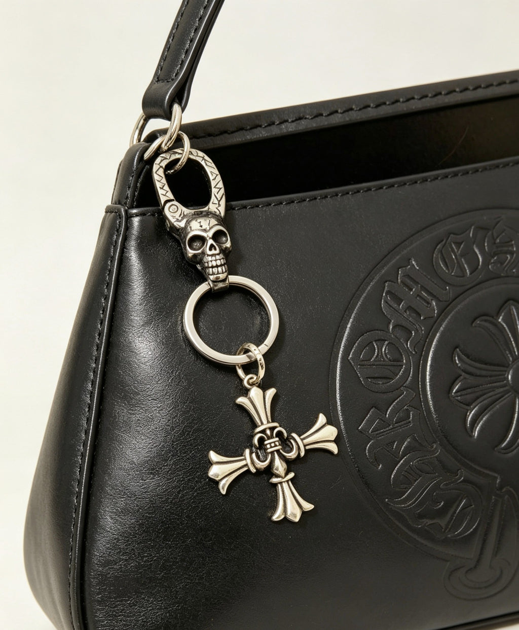 Chrome Hearts Flared Fleur Cross Clip Keychain - album image 1