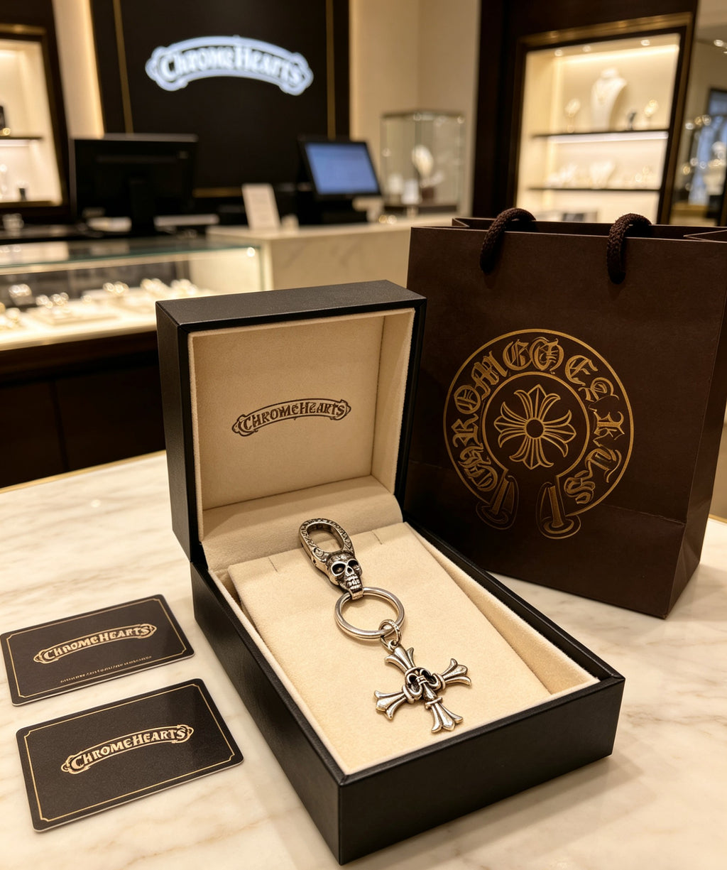 Chrome Hearts Flared Fleur Cross Clip Keychain - album image 4