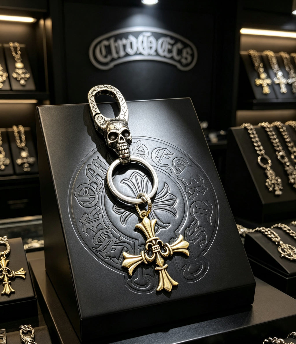 Chrome Hearts Flared Fleur Cross Clip Keychain - album image 7
