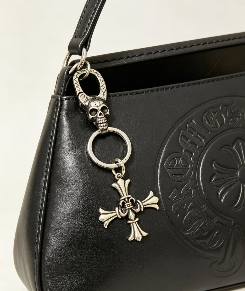 Chrome Hearts Flared Fleur Cross Clip Keychain - album image 8
