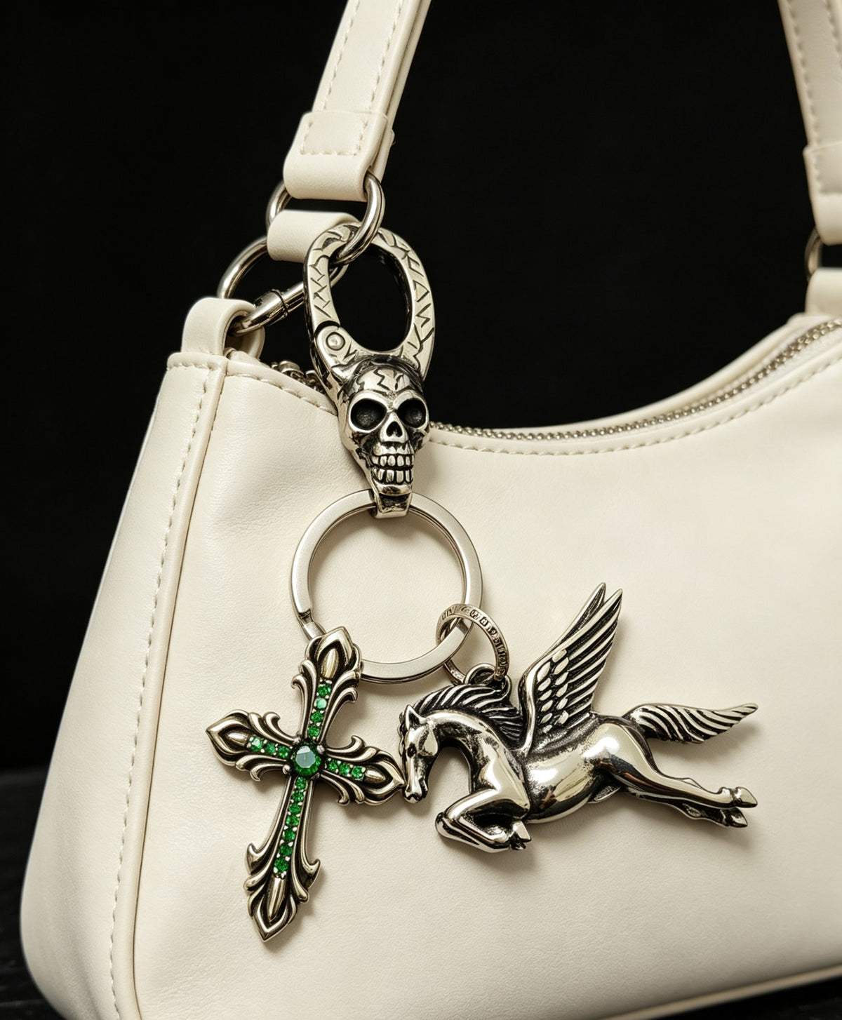 Chrome Hearts Green Cross Pegasus Keychain - album image 3