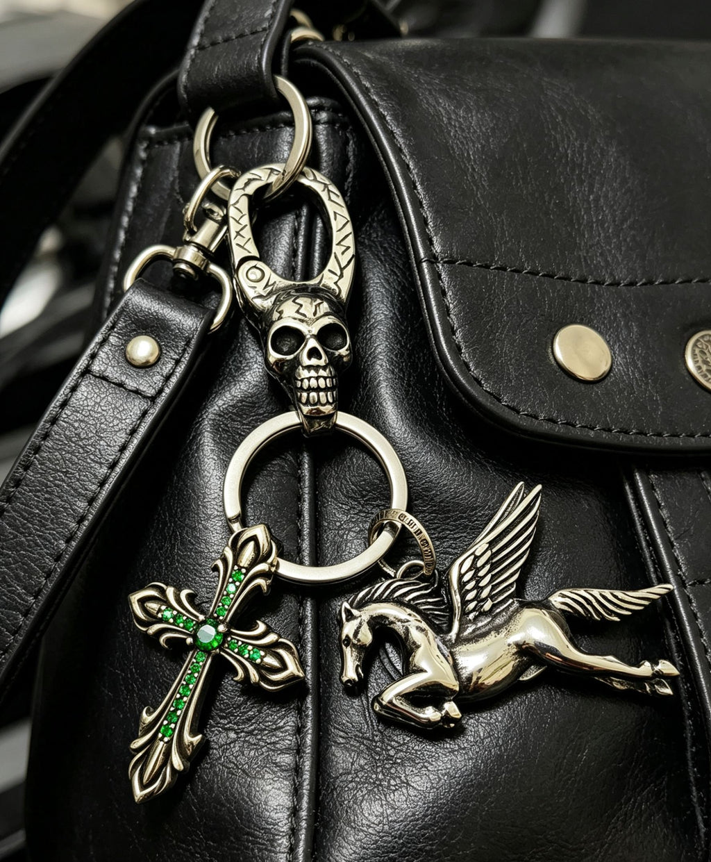 Chrome Hearts Green Cross Pegasus Keychain - album image 4