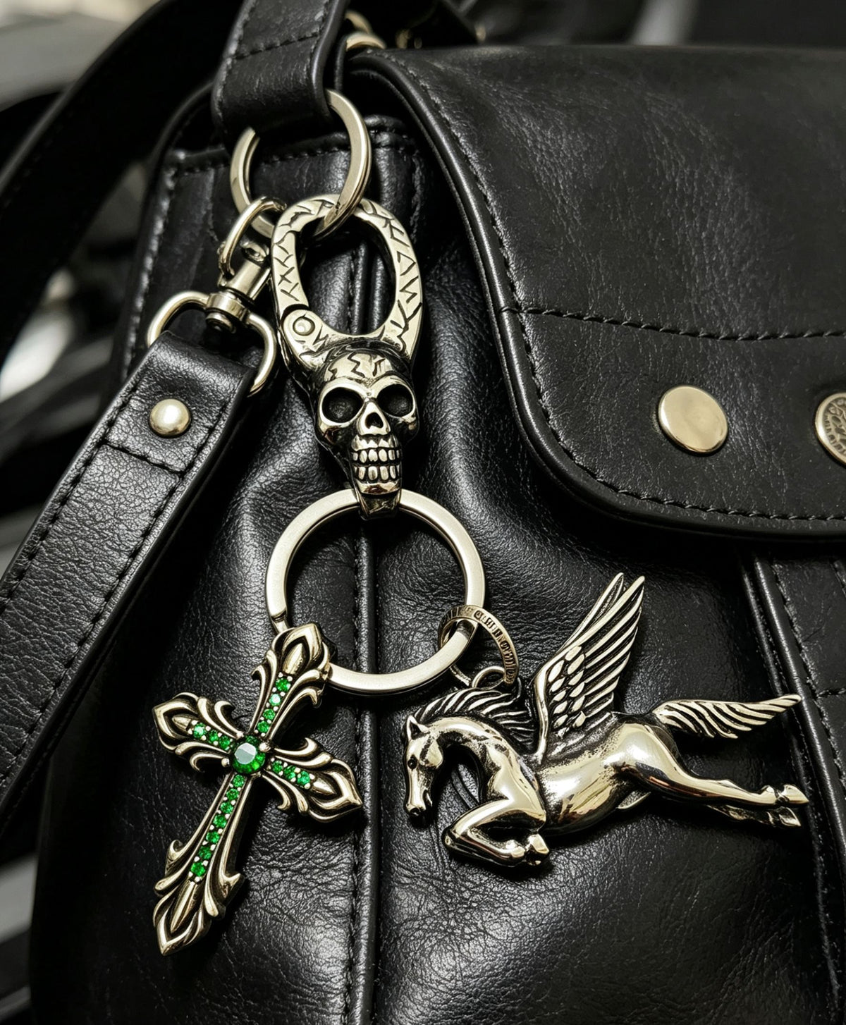 Chrome Hearts Green Cross Pegasus Keychain - album image 4