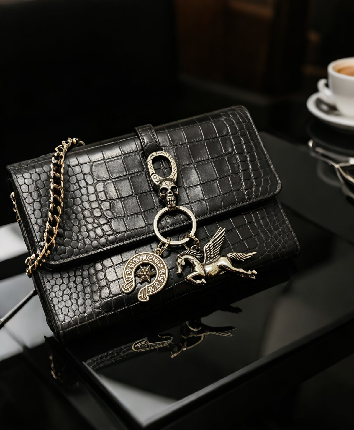 Chrome Hearts Horseshoe Pegasus Clip Keychain - album image 3