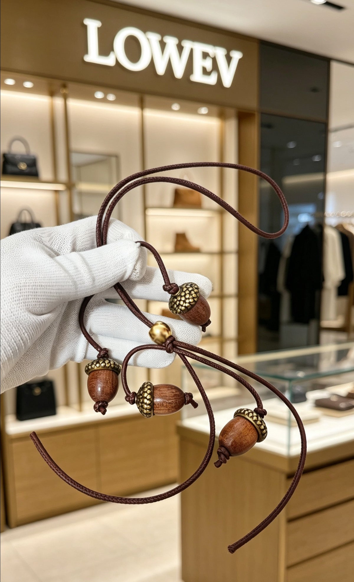 Loewe Brown Acorn Cluster Bag Charm - product image 4