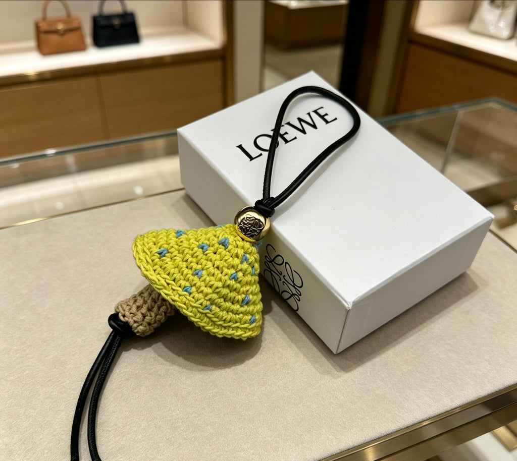 Loewe Yellow and Beige Mushroom Bag Charm - product image 4