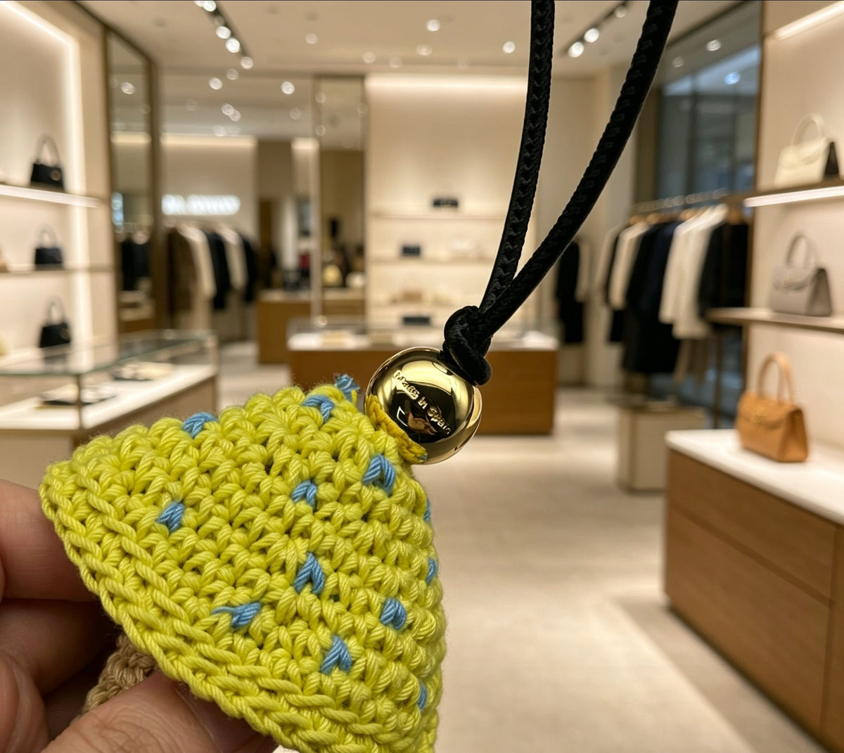 Loewe Yellow and Beige Mushroom Bag Charm - product image 5
