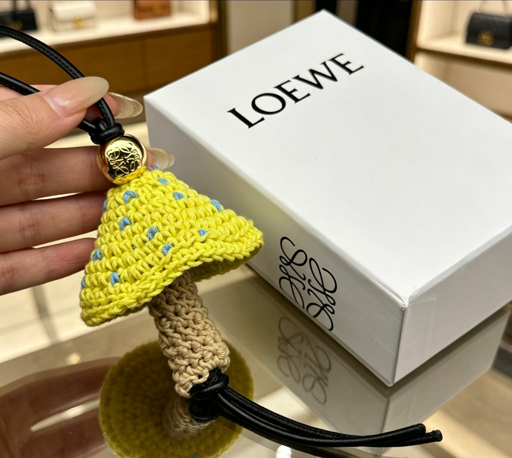 Loewe Yellow and Beige Mushroom Bag Charm - product image 1