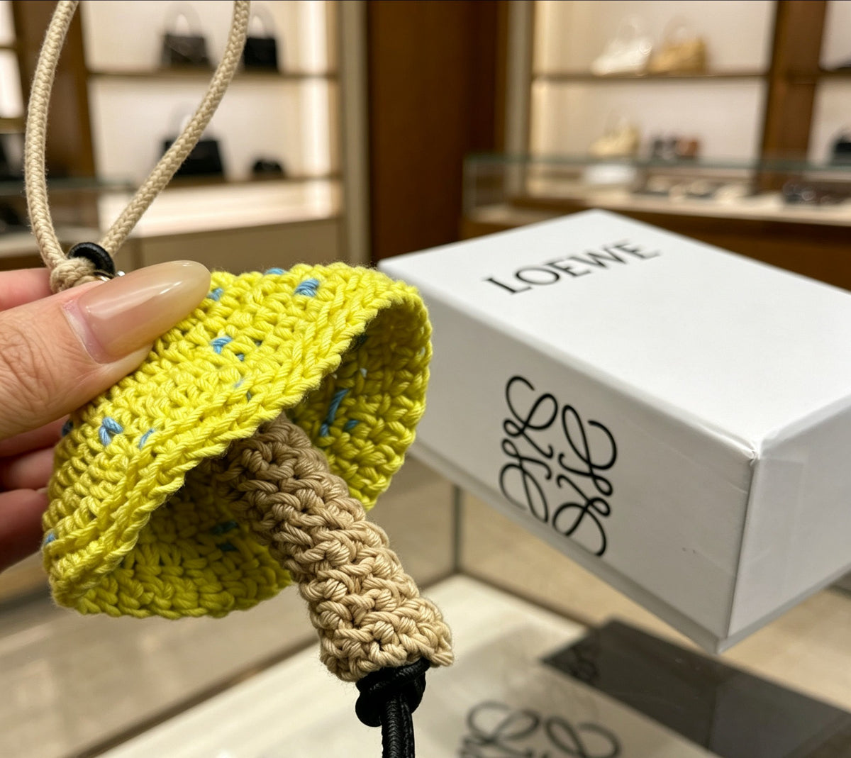 Loewe Yellow and Beige Mushroom Bag Charm - product image 2