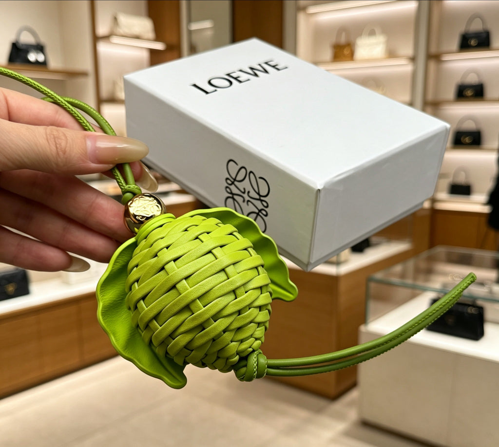 Loewe Lime-Green Woven Fruit Bag Charm - product image 3