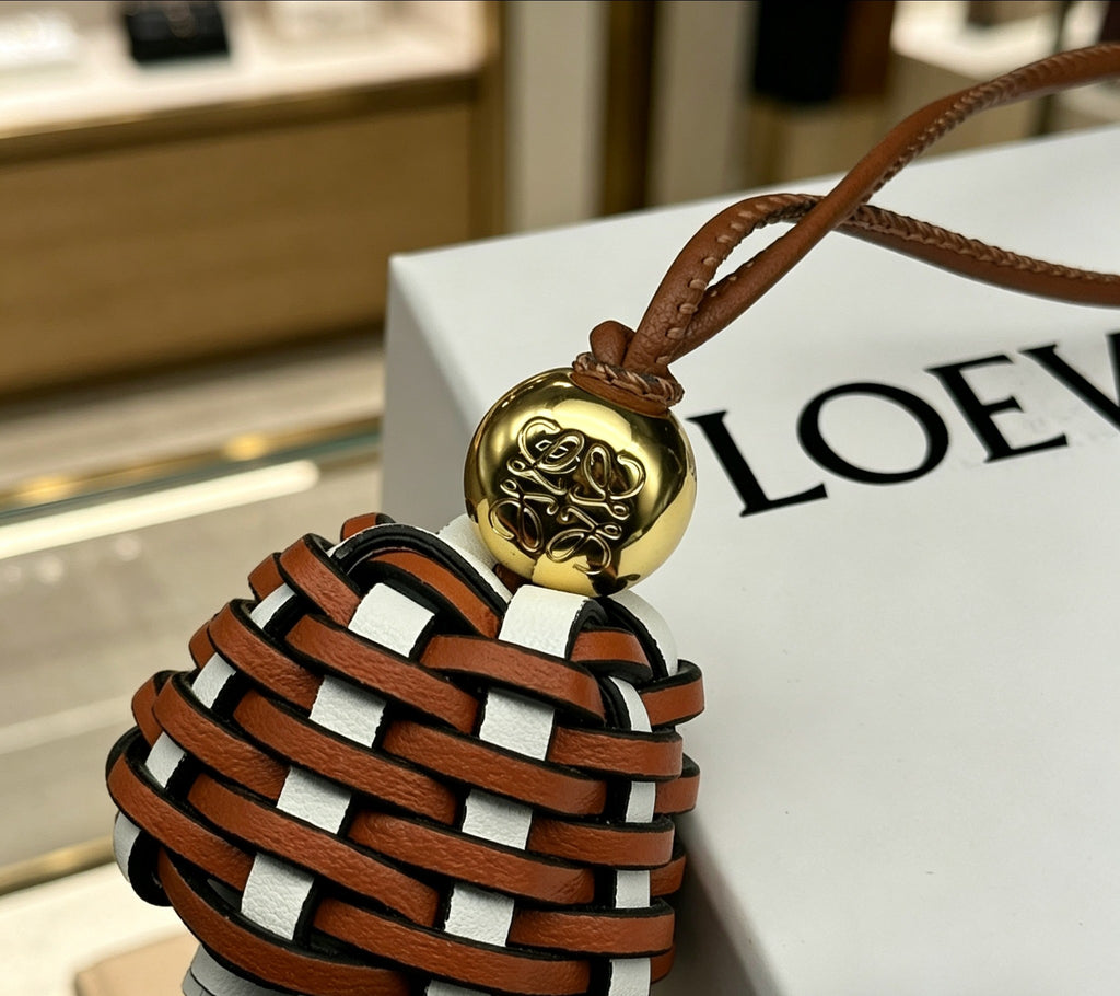 Loewe Woven Brown and White Mushroom Bag Charm - product image 5