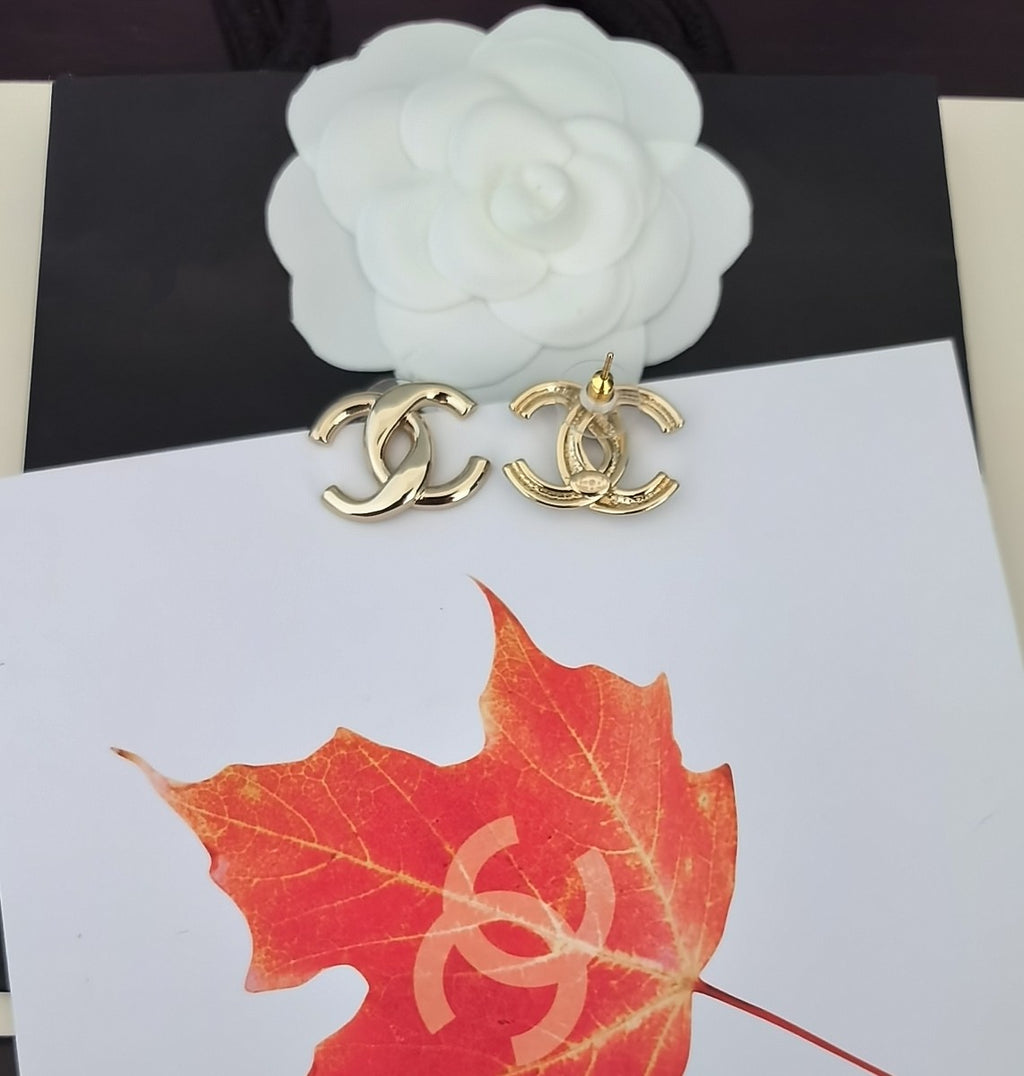 Chanel Gold-Tone Openwork CC Stud Earrings - album image 4
