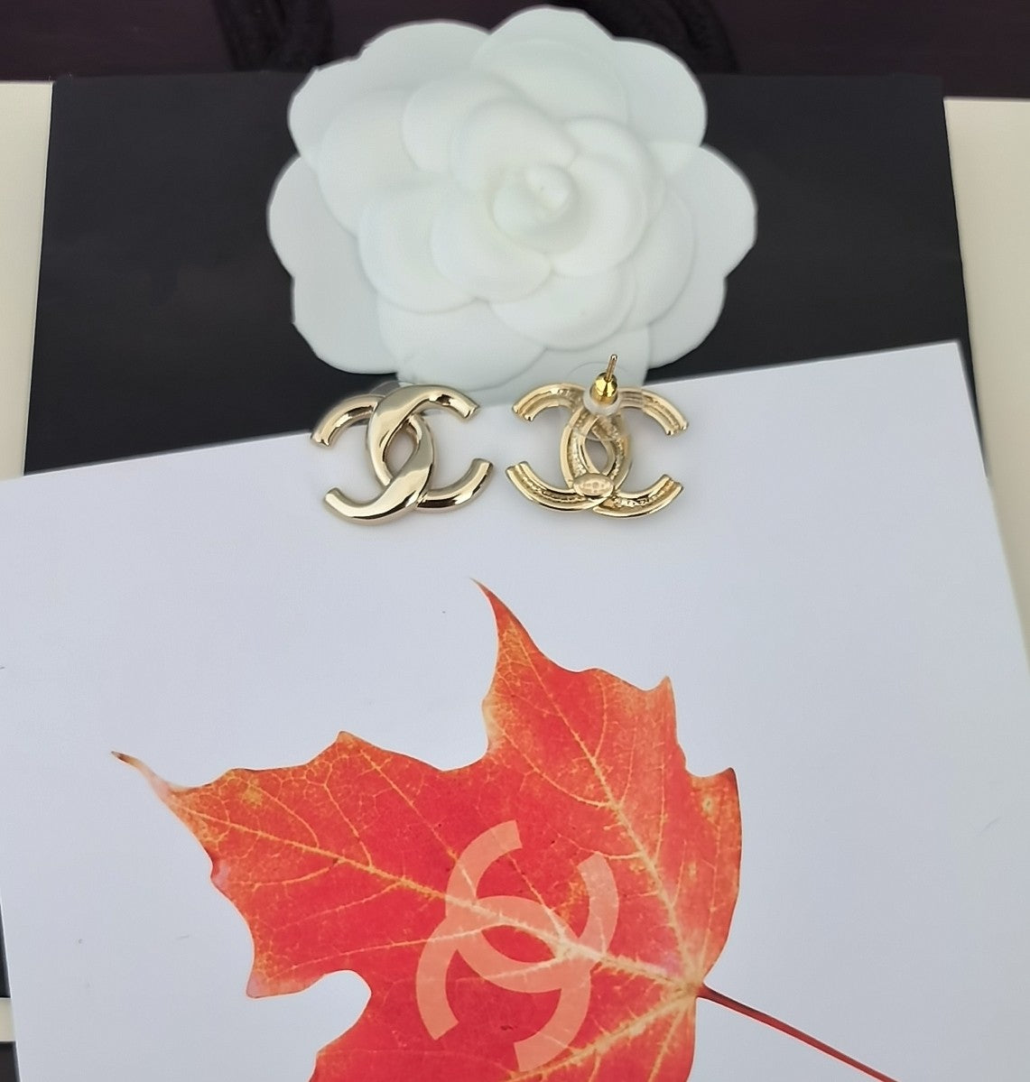 Chanel Gold-Tone Openwork CC Stud Earrings - album image 4