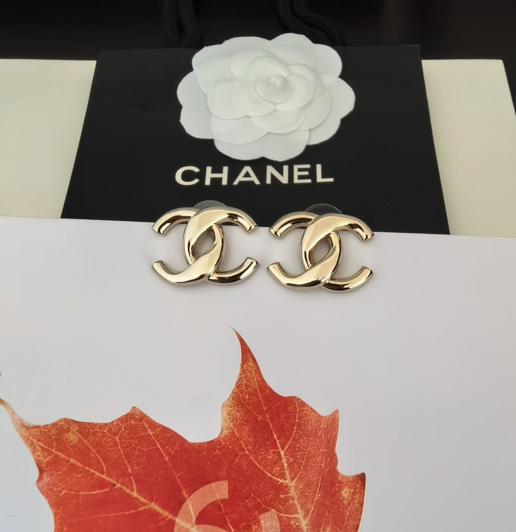 Chanel Gold-Tone Openwork CC Stud Earrings - album image 6