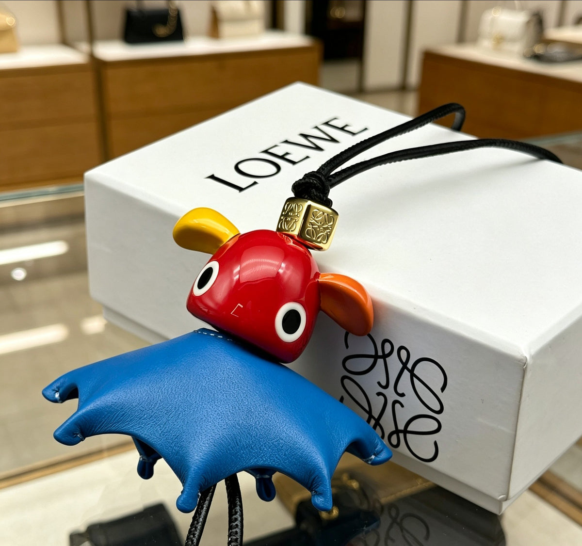 Loewe Red Head Blue Elephant Bag Charm - product image 3