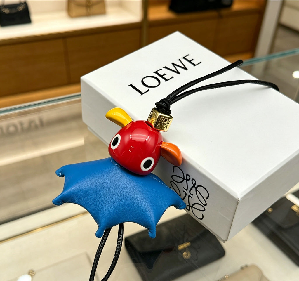 Loewe Red Head Blue Elephant Bag Charm - product image 1