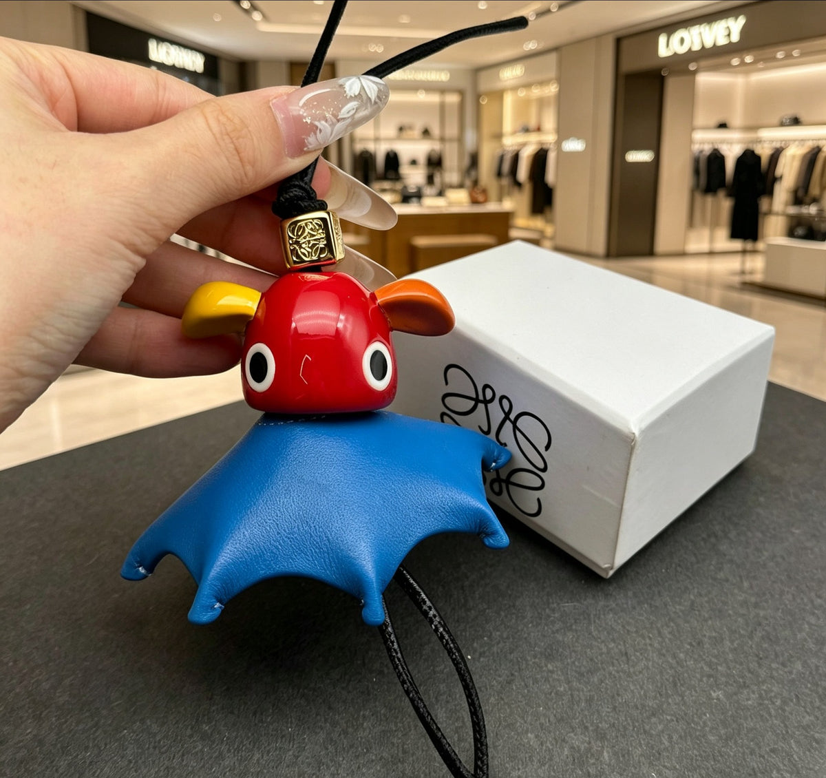 Loewe Red Head Blue Elephant Bag Charm - product image 2