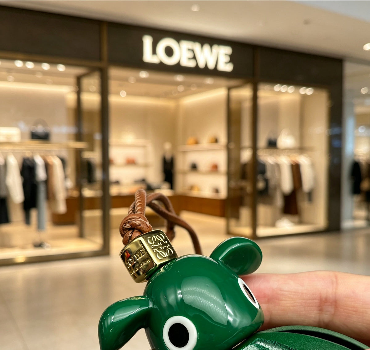 Loewe Forest-Green Leaf Elephant Bag Charm - product image 4