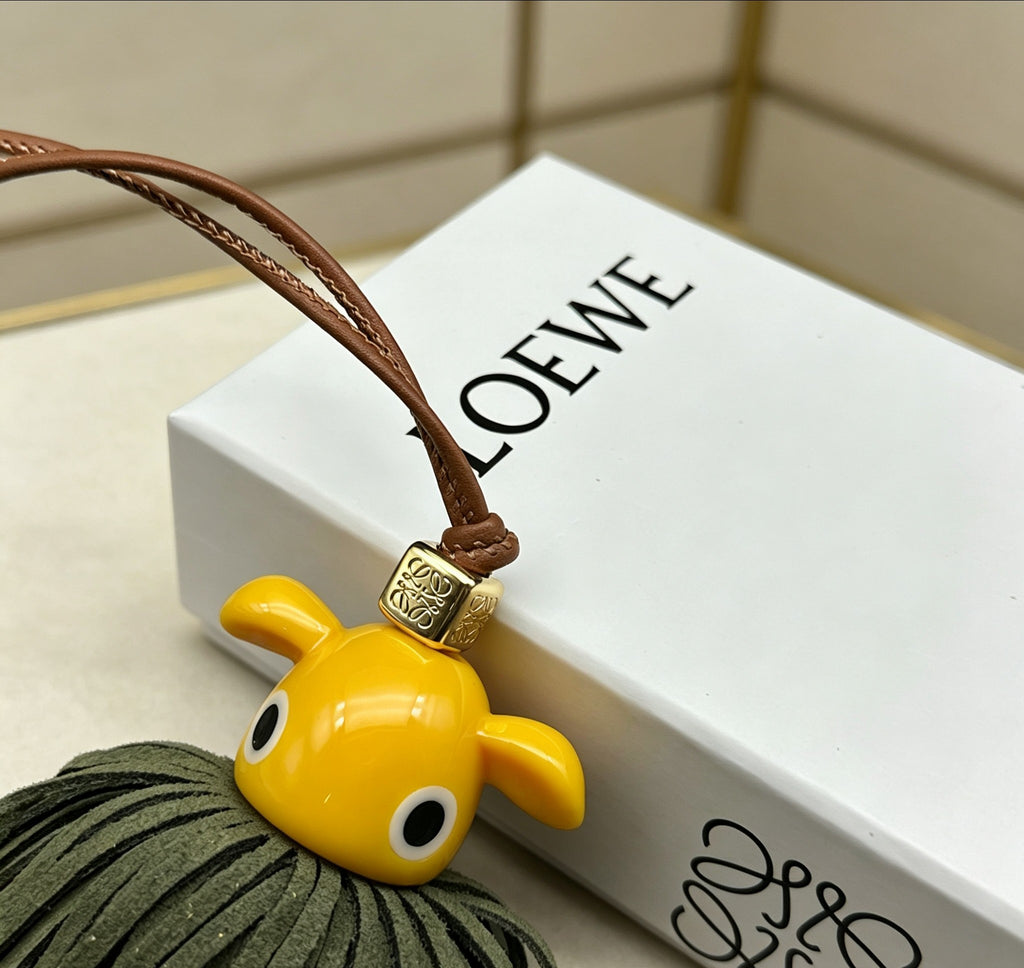 Loewe Yellow and Green Fringe Elephant Bag Charm - product image 3