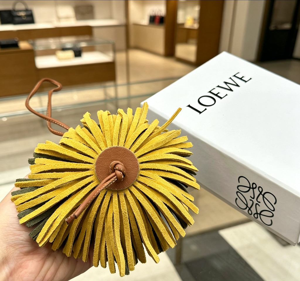 Loewe Yellow and Green Fringe Elephant Bag Charm - product image 6