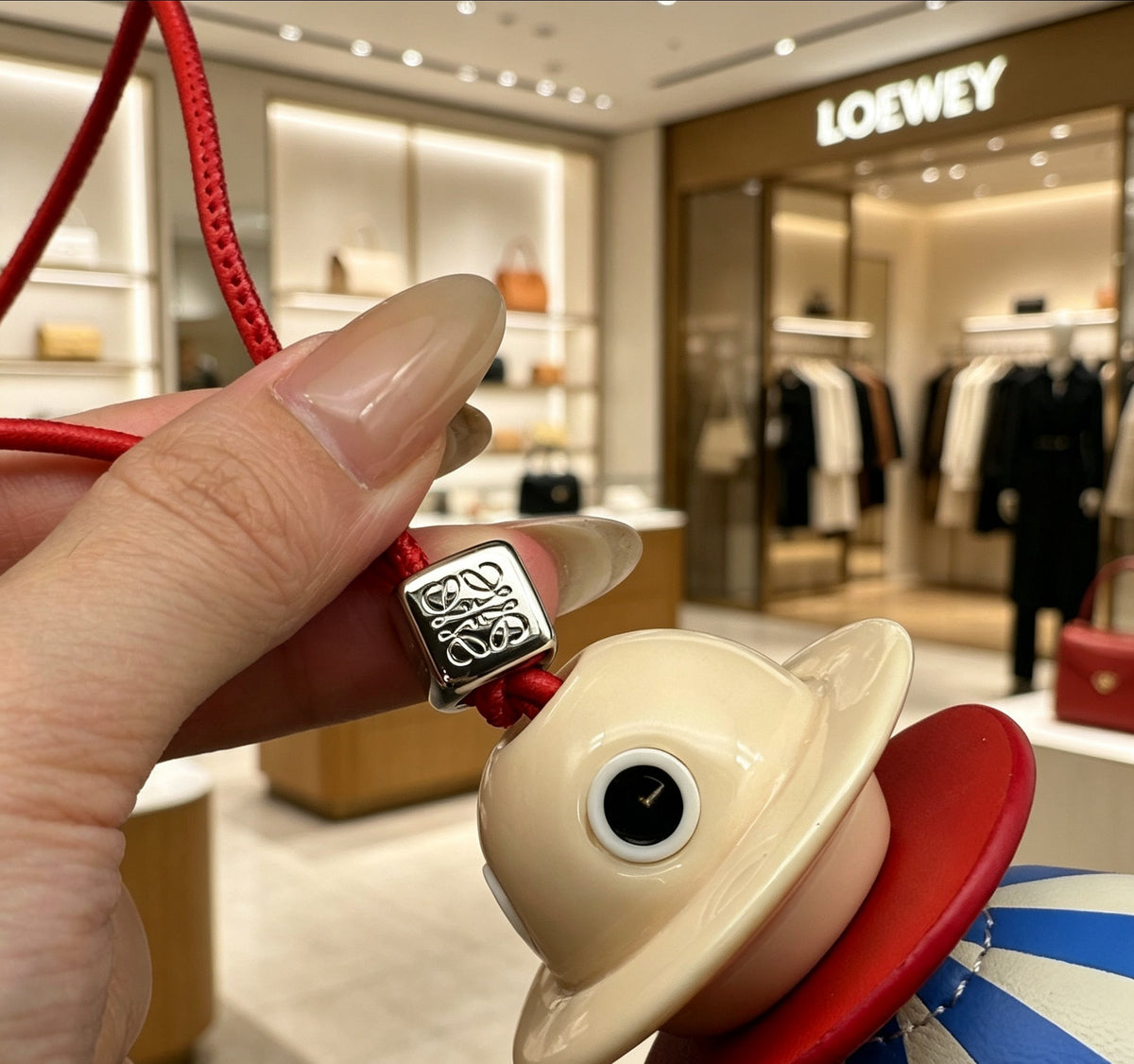 Loewe Blue and White Striped Jellyfish Bag Charm - product image 4